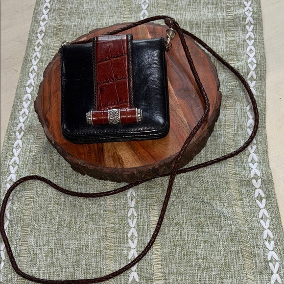 Brighton Black and Brown Leather Crossbody Bag - Picture 4 of 6
